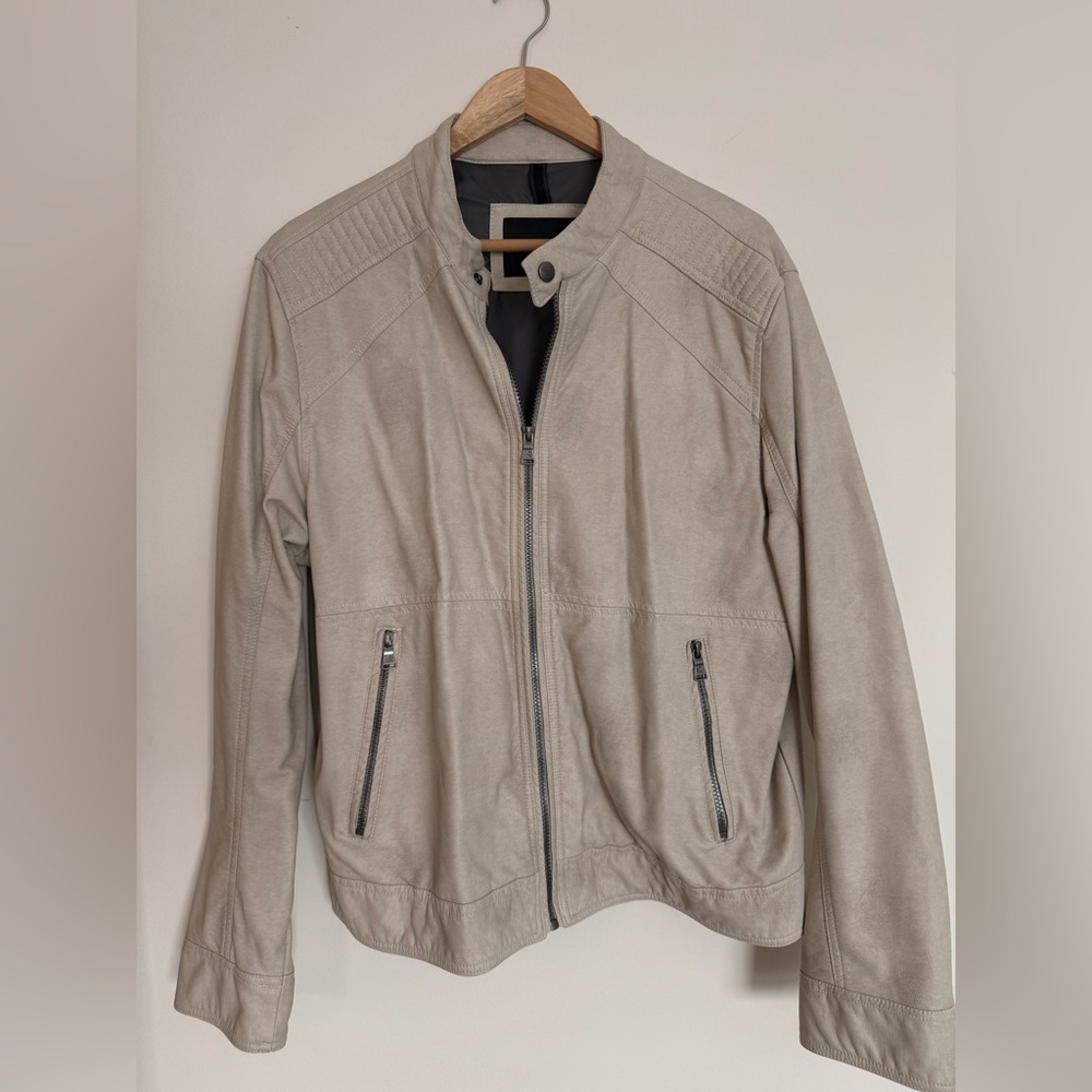 Express Men's Light Tan Leather Jacket